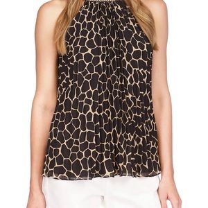 Michael Kors-Women's Giraffe Pleated Chain Top-NWT(SIZE LARGE)